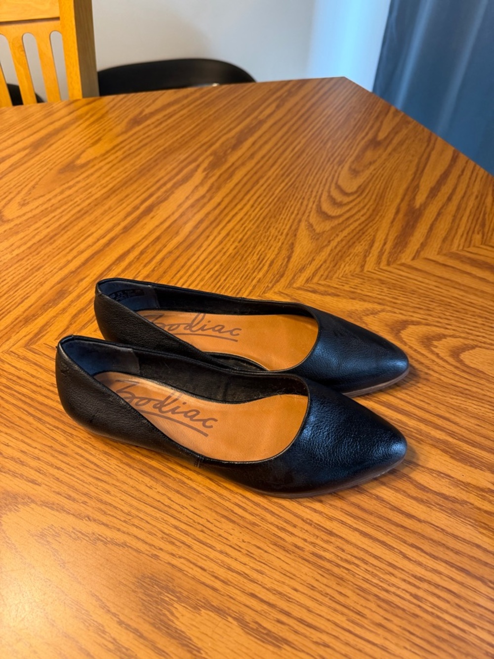 Black Women's Pointed-Toe Flats - zodiac Brand - Picture 2 of 2